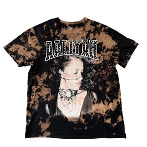 Aaliyah Graphic T Shirt L Bleach Tie Dye R&B Hip Hop 90s Y2K Streetwear